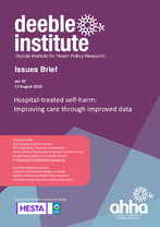 Deeble Issues Brief No. 47: Hospital-treated self-harm: Improving care through improved data