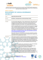Development of clinical governance capability